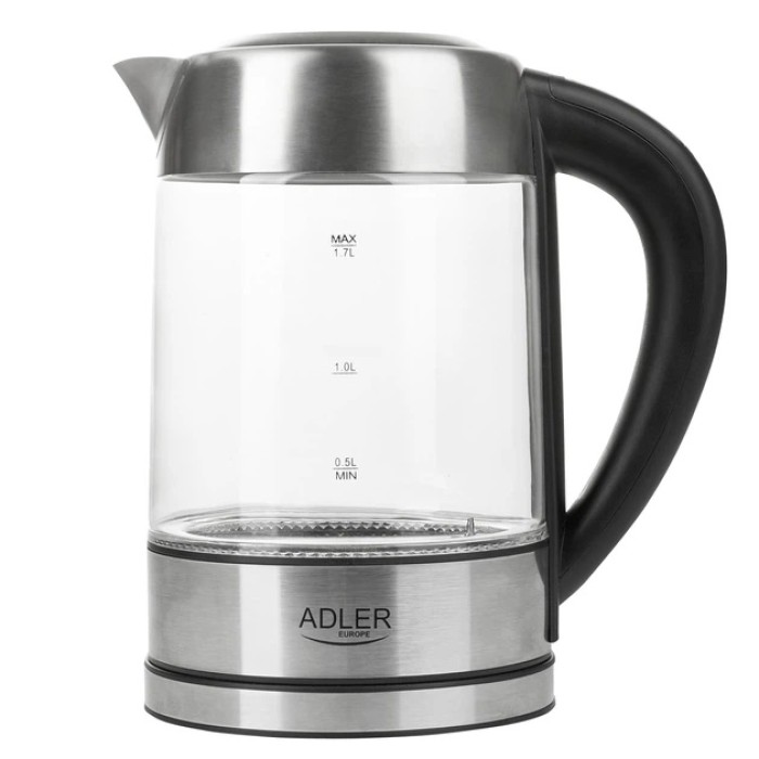 Електрочайник ADLER AD 1247 1.7Л 2200Вт скляний з регулятором температури підсвічуванням