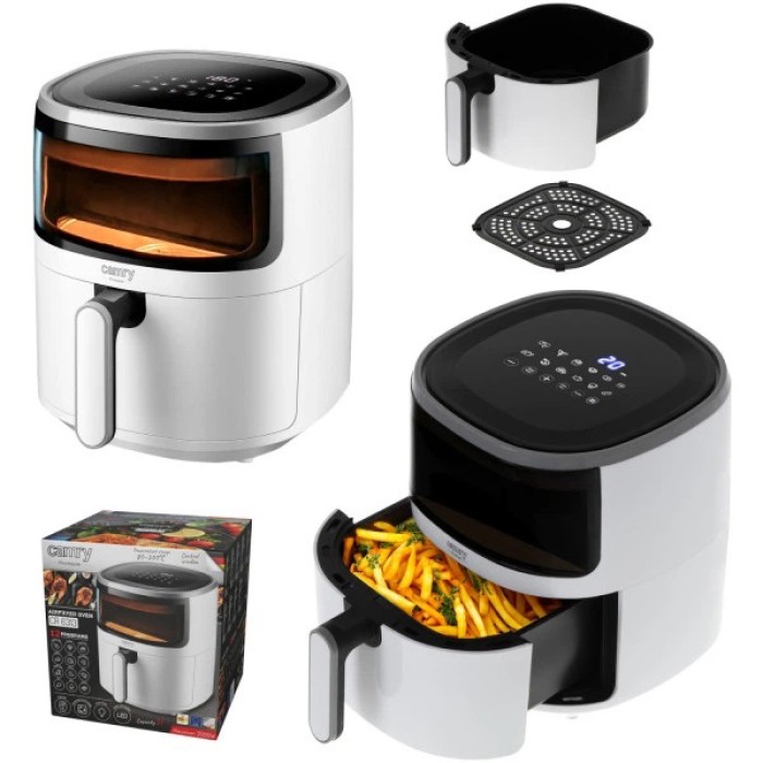 Аерогриль для швидкого приготування Camry CR 6313 1500W 5Л, Побутова аерогриль фритюрниця WD-23