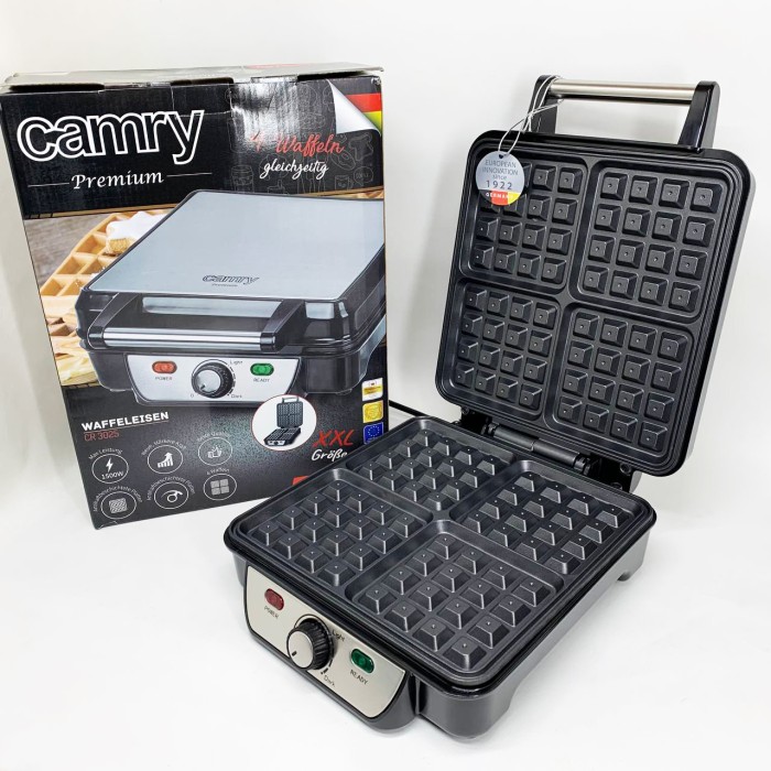 Вафельниця електрична Camry CR 3025 1500Вт для бельгійських віденських вафель з терморегулятором 4 форми JA-94