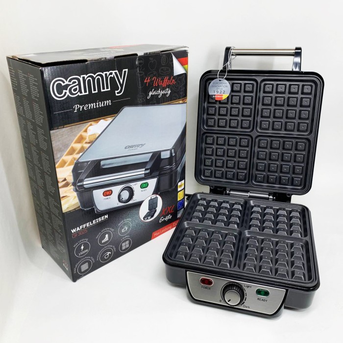 Вафельниця електрична Camry CR 3025 1500Вт для бельгійських віденських вафель з терморегулятором 4 форми JA-94