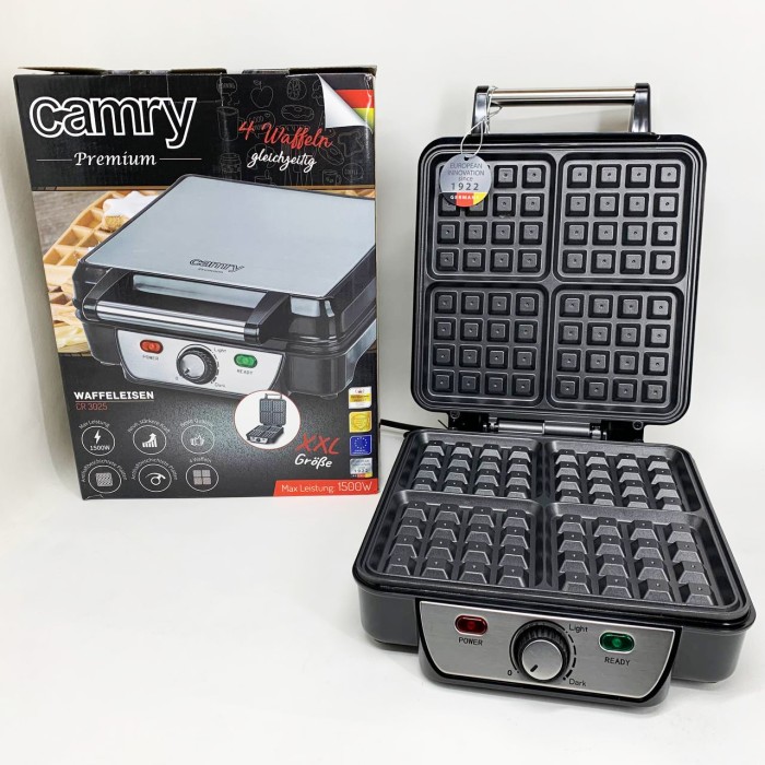 Вафельниця електрична Camry CR 3025 1500Вт для бельгійських віденських вафель з терморегулятором 4 форми JA-94