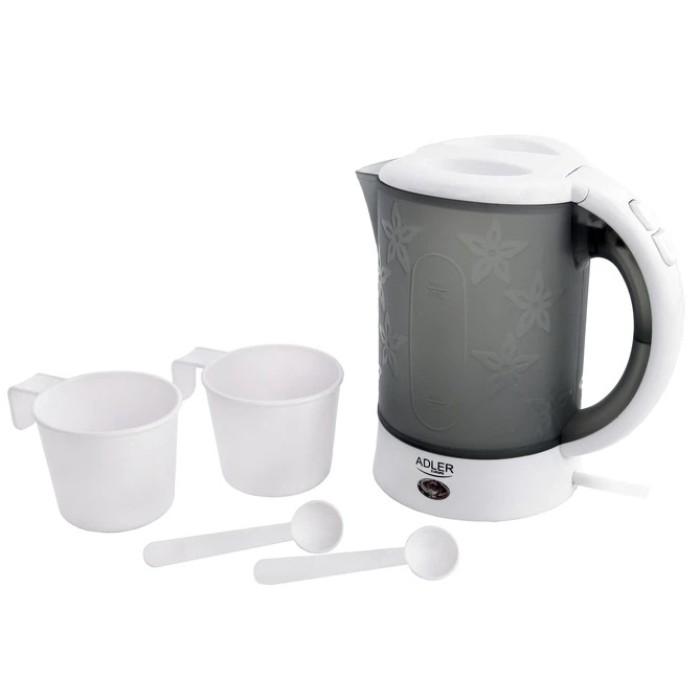 Электрочайник чайник с чашками и ложечками набор в дорогу Adler AD 1268 0.6Л 600Вт RD-81