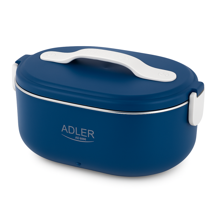 Ланч бокс з підігрівом електричний Adler AD 4505 Blue 55 Вт металевий для їжі з кришкою 0.8 л 220В