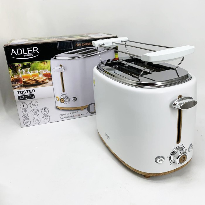Тостер з решіткою для булочок Adler AD 3225, 6 рівнів обсмажування 950Вт