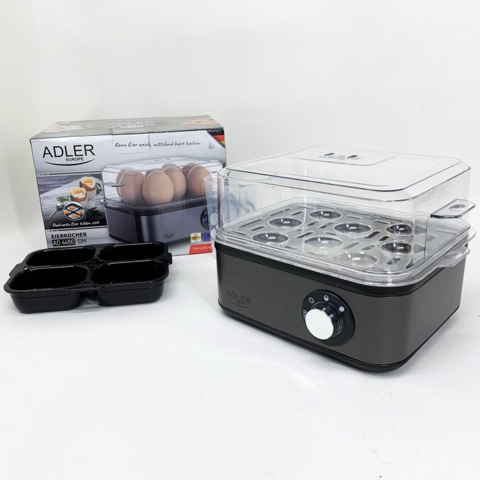Яйцеварка на 8 яєць 800 Вт Adler AD 4486 Gun Metal SV-23