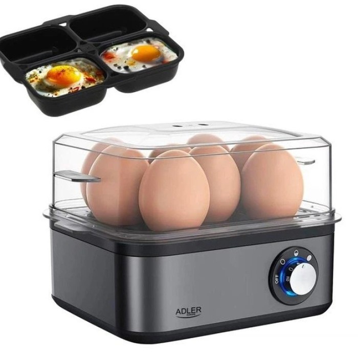Яйцеварка на 8 яєць 800 Вт Adler AD 4486 Gun Metal QM-42