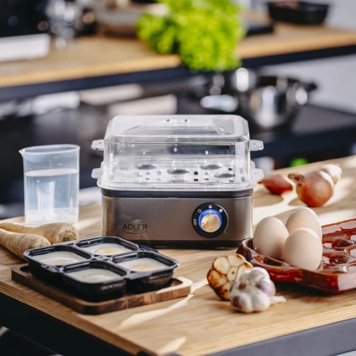 Яйцеварка на 8 яєць 800 Вт Adler AD 4486 Gun Metal QM-42