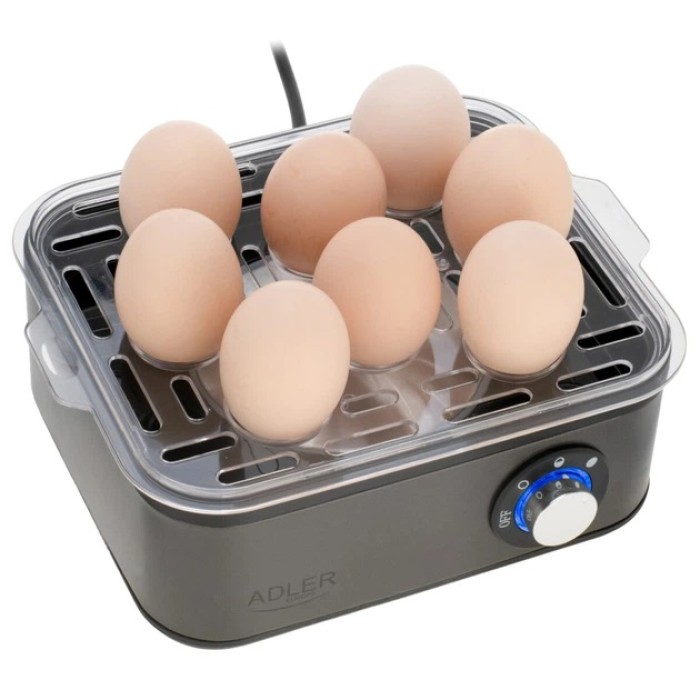 Яйцеварка на 8 яєць 800 Вт Adler AD 4486 Gun Metal QM-42