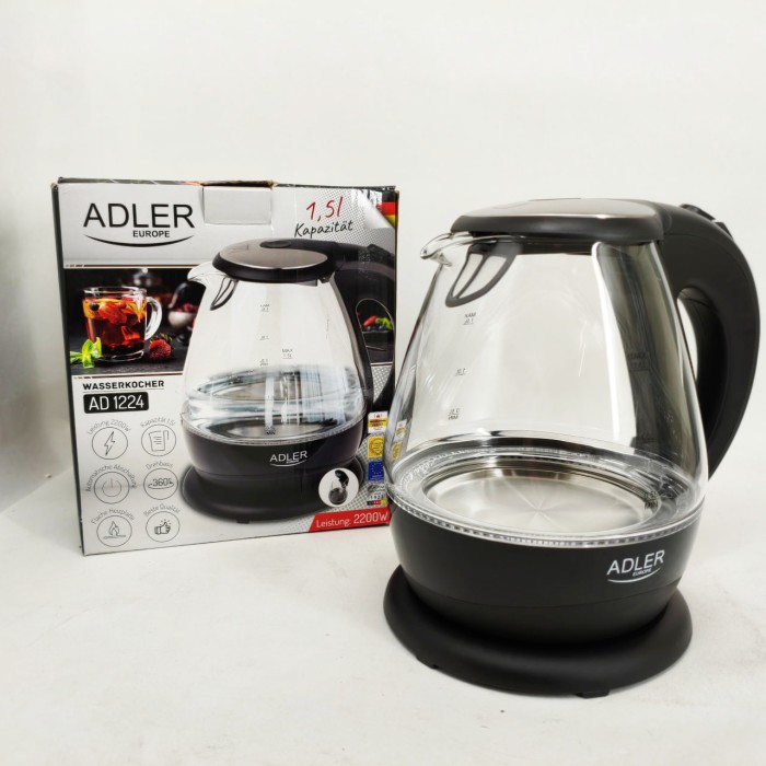 Електричний чайник автоматичний Adler AD 1224 1.5л 1850Вт, Якісний потужний електричний чайник MX-46