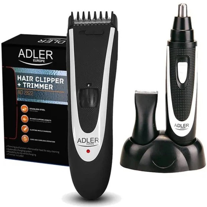 Перукарські машинки професійні Adler, Тример для волосся портативний, Електромашинка для волосся YU-74