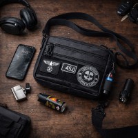 Тактична сумка для патчів Cordura 600D — 5 кишень, месенджер чорний з тканини