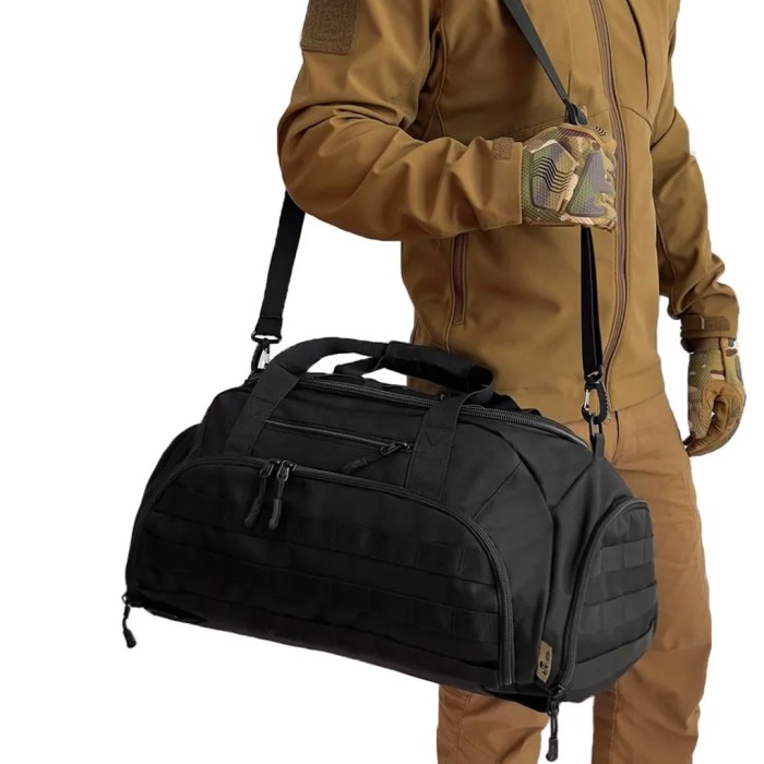 Тактична дорожня сумка-рюкзак 2 в 1 — зміцнена, універсальна чорна LT-52