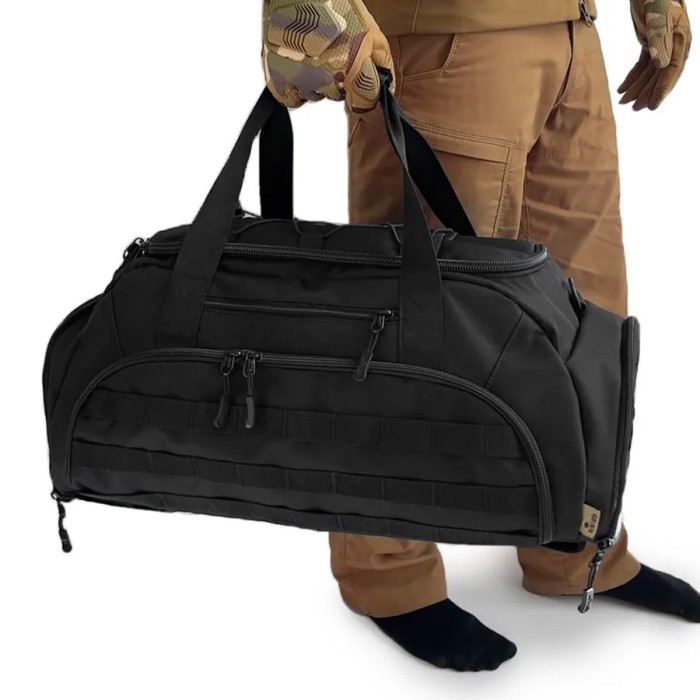 Тактична дорожня сумка-рюкзак 2 в 1 — зміцнена, універсальна чорна LT-52