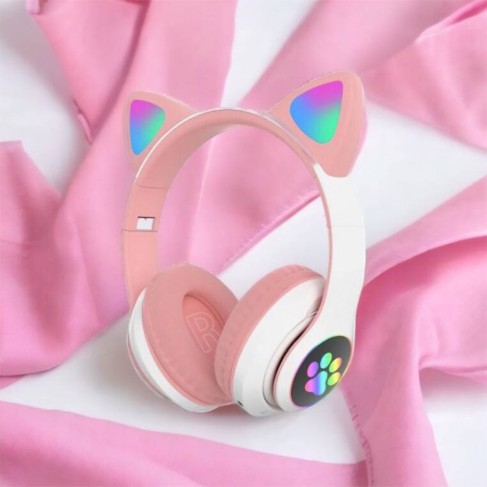 Бездротові навушники кішечка CAT, Гарнітура Cat Ear з підсвічуванням і Bluetooth Дитячі навушники JC-34
