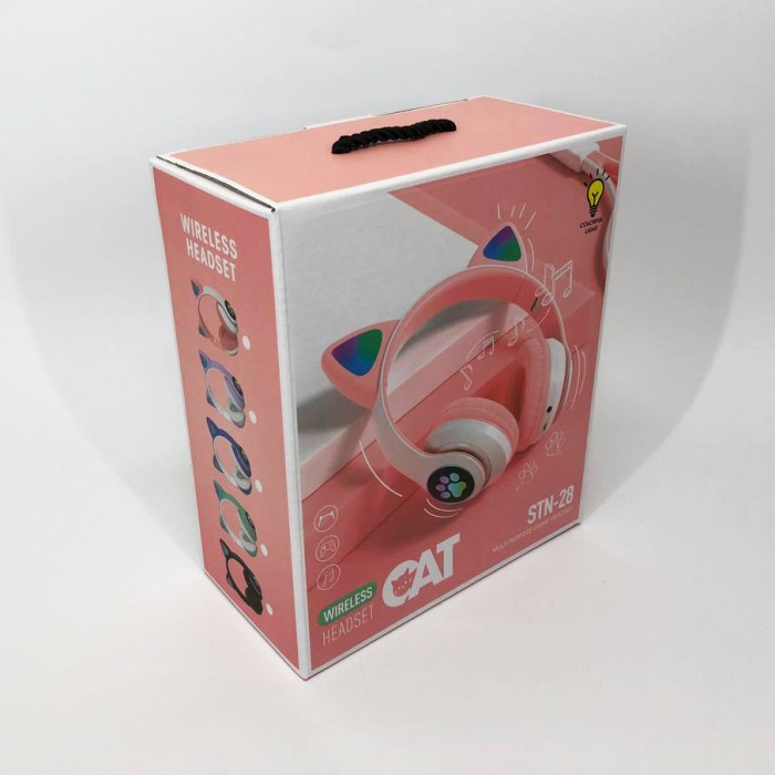 Бездротові навушники кішечка CAT, Гарнітура Cat Ear з підсвічуванням і Bluetooth Дитячі навушники JC-34