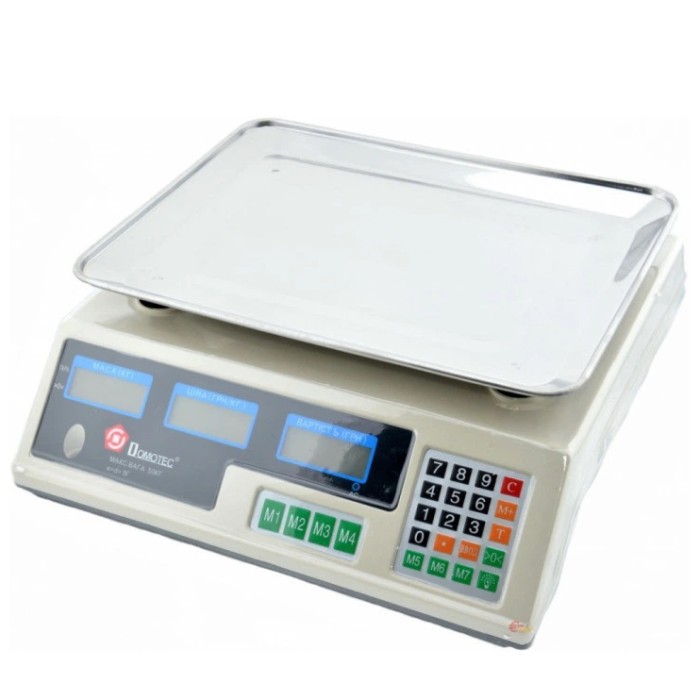 Ваги торговельні платформа DOMOTEC MS-228 до 50кг акумулятор FA-43
