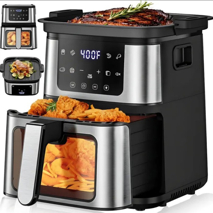 Аерогриль з функцією смаження без олії, Аерогриль для швидкого приготування, Емальована фритюрниця CR-67