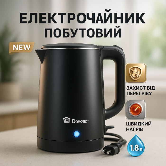 Електрочайник Domotec MS-5028 1.8л 1800Вт