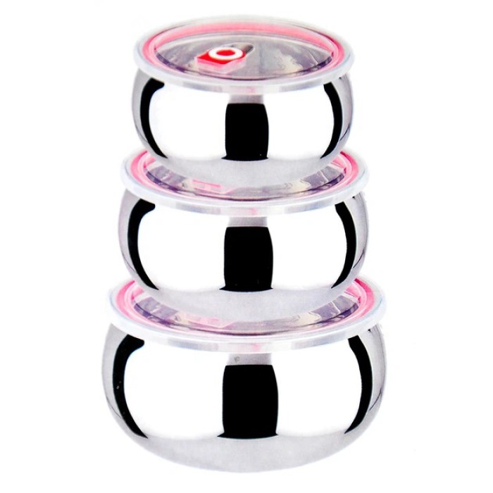 Набір із 3 сталевих судочків UNIQUE UN-1516 нержавіюча сталь SP-25