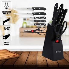Набір кухонних ножів з ножицями та підставкою UNIQUE UN-1836 WS-19