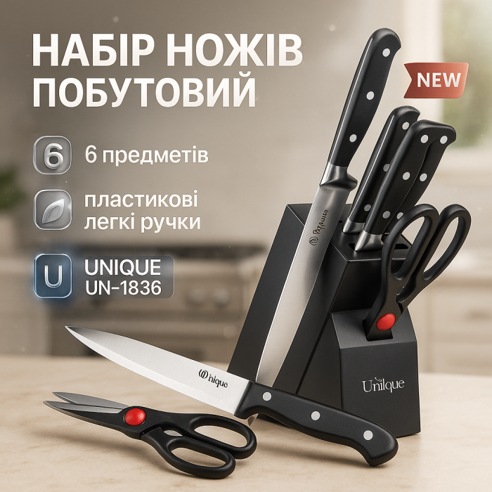 Ножі для кухонних потреб, Кухонний ніж універсальний, Якісні ножі для дому, Набір кулінарних ножів RE-11