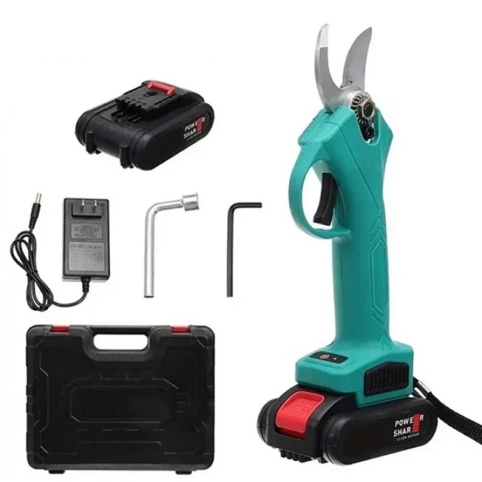 Секатор ручний акумуляторний садовий 2,5 на 2 АКБ 68v в кейсі Domotec FA-54