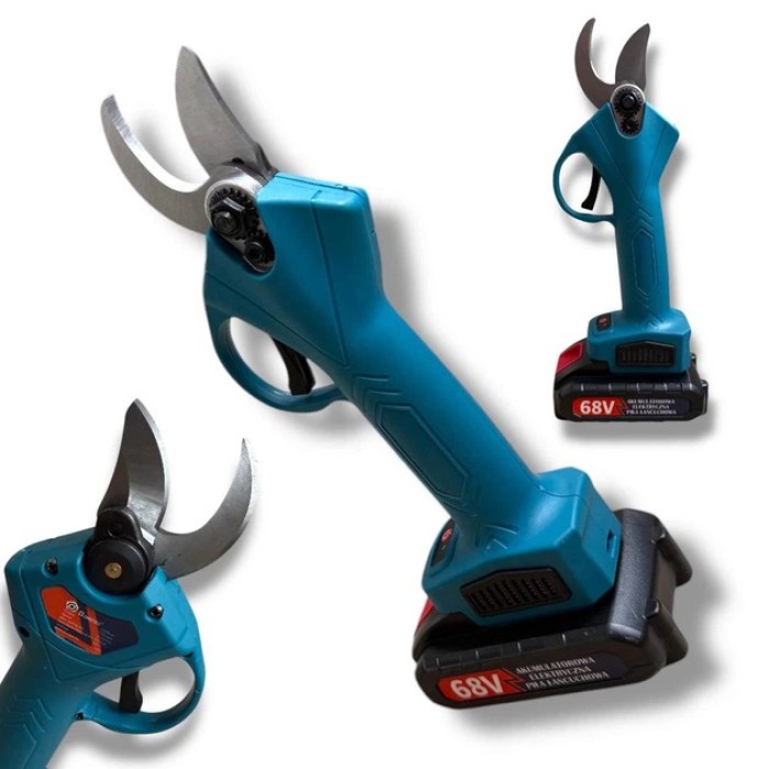 Секатор ручний акумуляторний садовий 2,5 на 2 АКБ 68v в кейсі Domotec FA-54