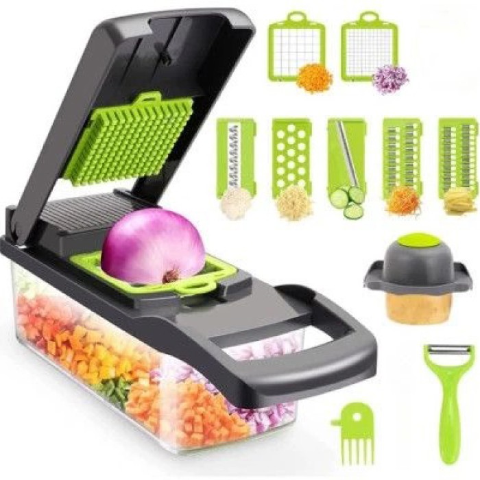 Овочерізка подрібнювач 14 в 1 ситечко для яєць та ніж для очищення овочів Veggie Slicer мультислайсер KR-36