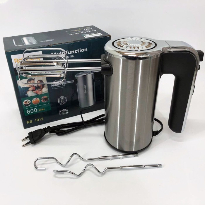 Міксер ручний електричний Rainberg RB-1012 600W Нержавіюча сталь, ручний міксер для кухні, потужний міксер PK-33