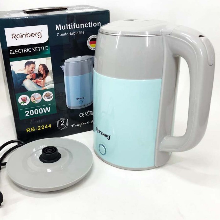 Електричний чайник з індикатором живлення Rainberg RB-2244 2000 Вт 2 л, Надійний електричний чайник KU-59