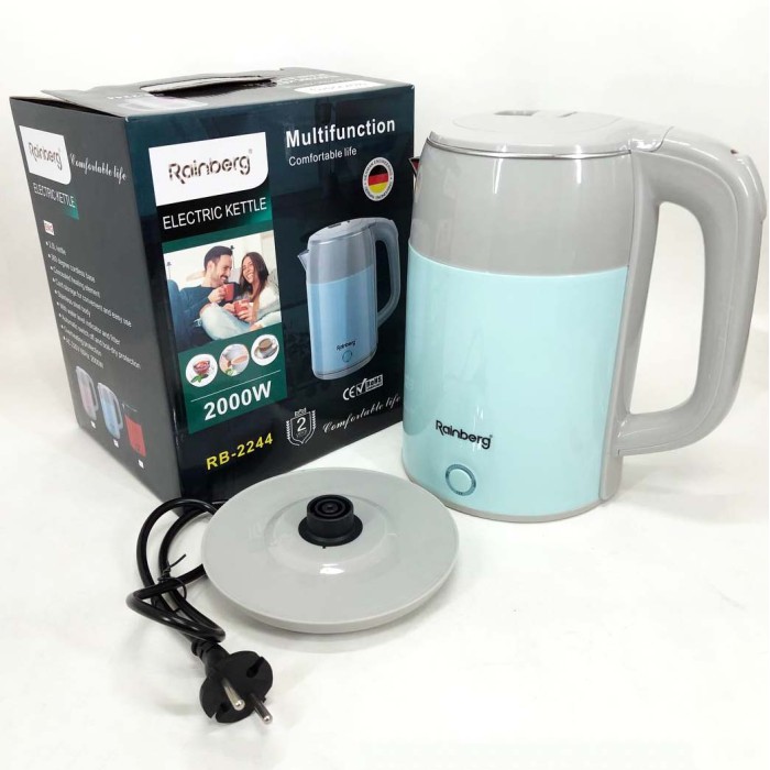 Електричний чайник з індикатором живлення Rainberg RB-2244 2000 Вт 2 л, Надійний електричний чайник KU-59