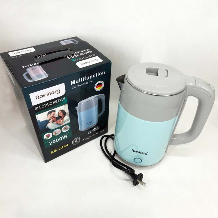 Електричний чайник з індикатором живлення Rainberg RB-2244 2000 Вт 2 л, Надійний електричний чайник KU-59