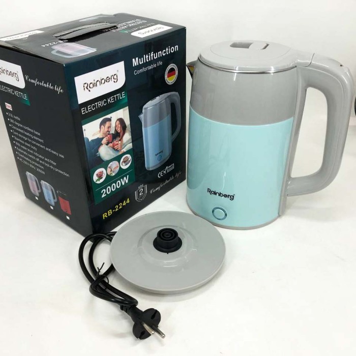 Електричний чайник з індикатором живлення Rainberg RB-2244 2000 Вт 2 л, Надійний електричний чайник KU-59