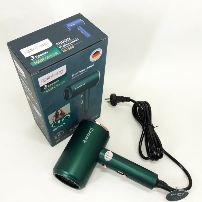 Фен з іонізацією і регулюванням температури Rainberg, Портативний фен для укладання волосся JF-20