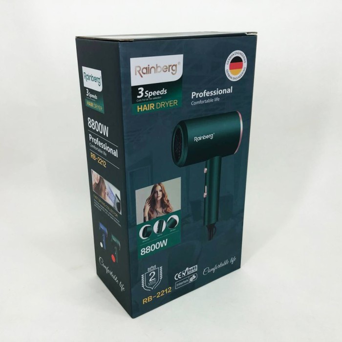 Фен з іонізацією і регулюванням температури Rainberg, Портативний фен для укладання волосся JF-20