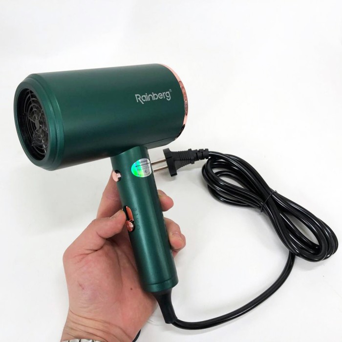 Фен Rainberg RB-2212 8800Вт з регуляцією температури та швидкості для сушіння та укладання волосся Green
