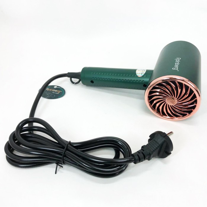 Фен Rainberg RB-2212 8800Вт з регуляцією температури та швидкості для сушіння та укладання волосся Green