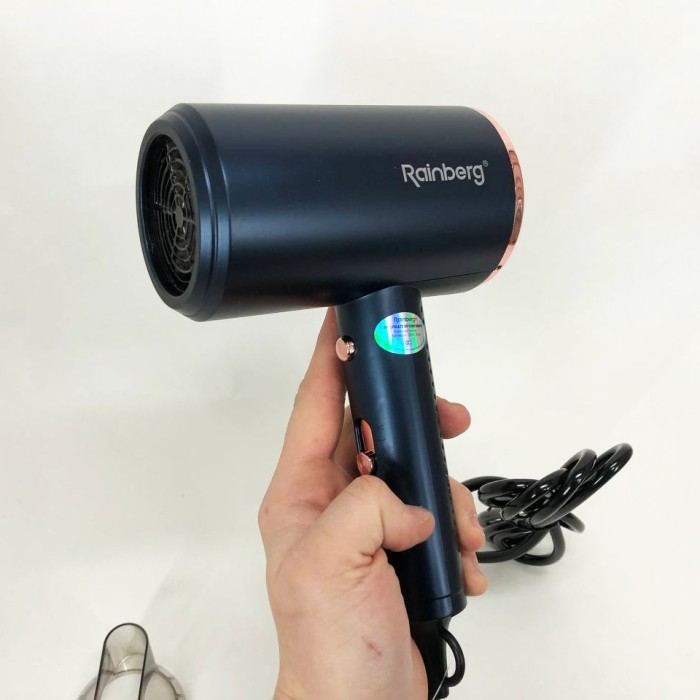 Фен Rainberg RB-2212 8800Вт з регуляцією температури та швидкості для сушіння та укладання волосся Blue