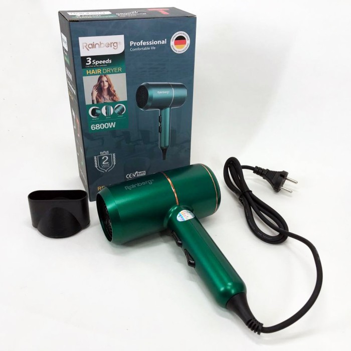 Портативний фен з насадками Rainberg, Фен з регулюванням температури для укладання OW-57