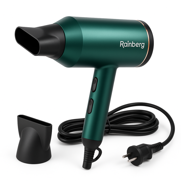 Портативний фен з насадками Rainberg, Фен з регулюванням температури для укладання OW-57