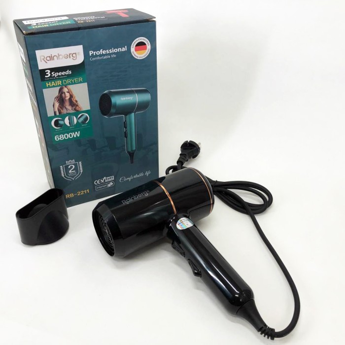 Хороший потужний фен Rainberg RB-2211, Фен для дому та салону професійний домашній для волосся ZV-61
