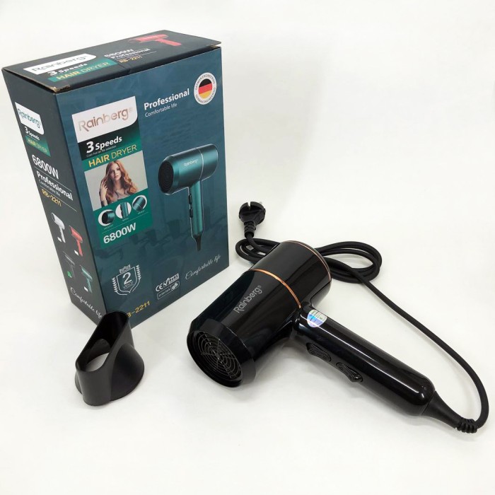 Хороший потужний фен Rainberg RB-2211, Фен для дому та салону професійний домашній для волосся ZV-61