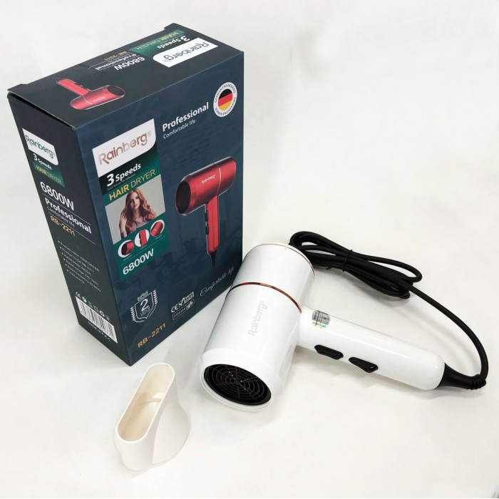 Фен для укладання будь-якого волосся Rainberg, Професійний фен з іонізацією і термозахистом RT-87