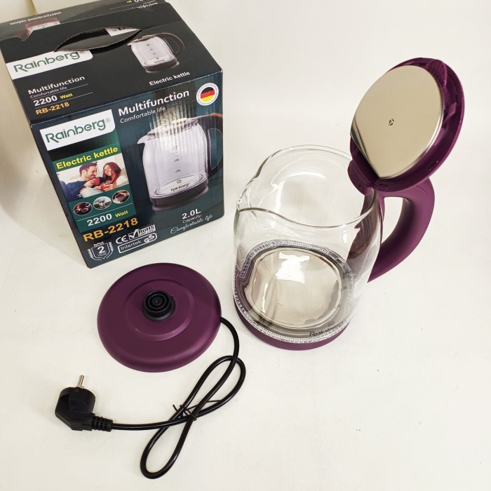 Електричний чайник з індикатором води Rainberg RB-2218 3200Вт 2л, Стильний електричний чайник YG-49