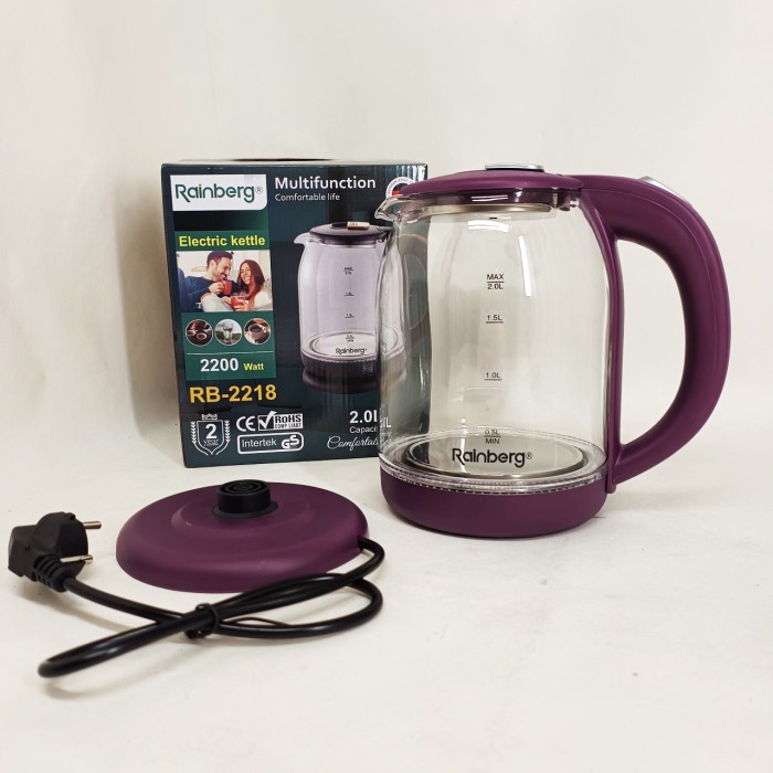 Електричний чайник з індикатором води Rainberg RB-2218 3200Вт 2л, Стильний електричний чайник YG-49