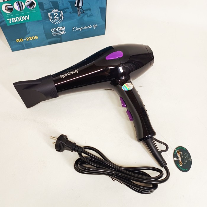 Фен-стайлер для сушіння волосся Rainberg RB-2209 7800Вт, Фен з холодним і теплим режимами LY-93