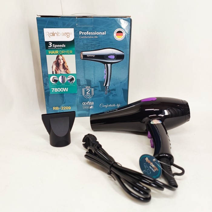 Фен-стайлер для сушіння волосся Rainberg RB-2209 7800Вт, Фен з холодним і теплим режимами LY-93