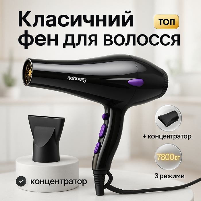 Фен з потужним мотором, Професійний фен для укладання волосся з насадкою для волосся режимами SL-91