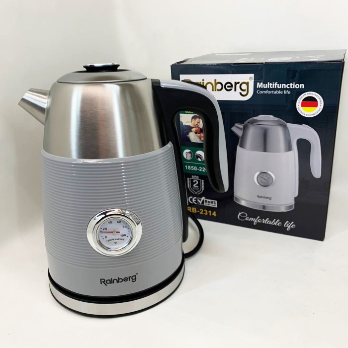 Чайник електричний із датчиком температури Rainberg RB-2314 Gray BM-28