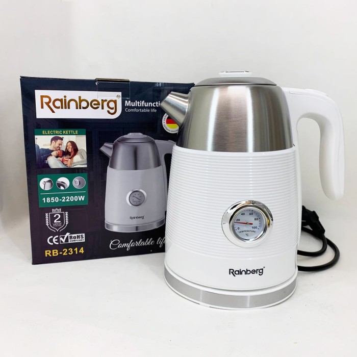 Чайник електричний з датчиком температури Rainberg RB-2314 White SJ-18